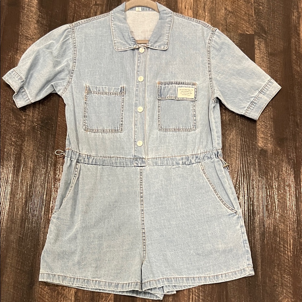 Light Blue Denim Romper